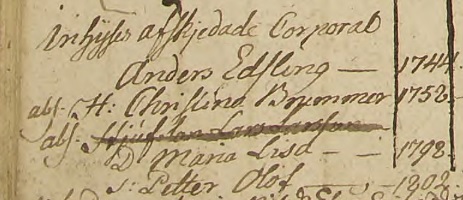 Familjen Edsling-Brummer, Brålanda fattighus 1805-1818. Källa: ArkivDigital: Brålanda AI:4 (1802-1807) bild 22 / sidan 16.