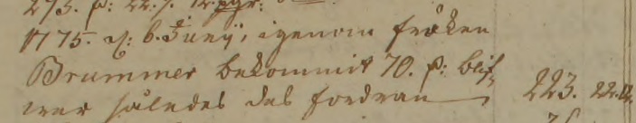 Fröken Brummer i Silvii bouppteckning 1776. Källa: ArkivDigital: Skånings häradsrätt FII:12 (1775-1779) bild 185 / sid 363.