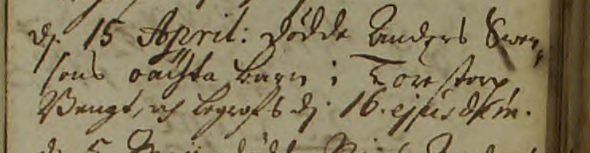 Bengts dödsnotering. Källa: ArkivDigital: Jung C:2 (1688-1763) Bild 107 / sid 209.