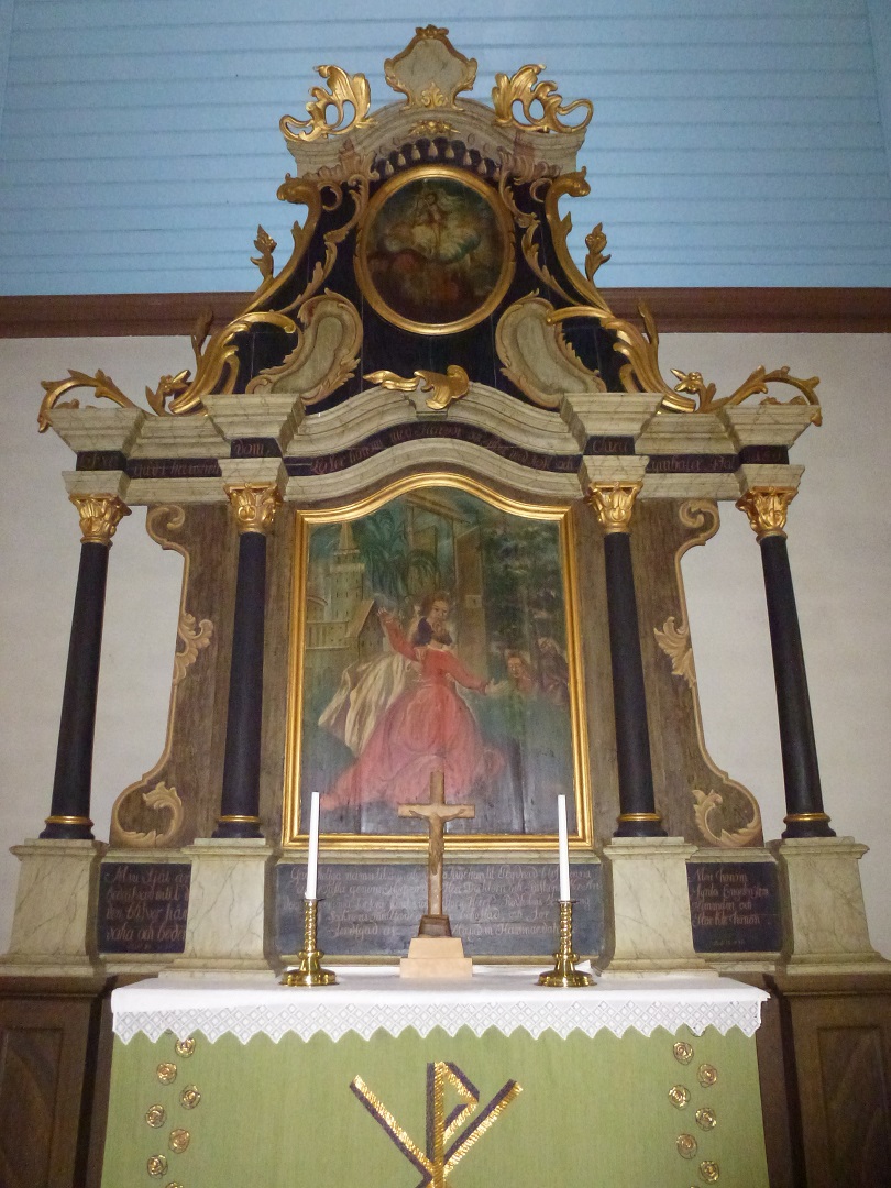 Altartavlan av Johan Hammardahl i Eggby kyrka. Foto: Camilla Ek, februari 2018
