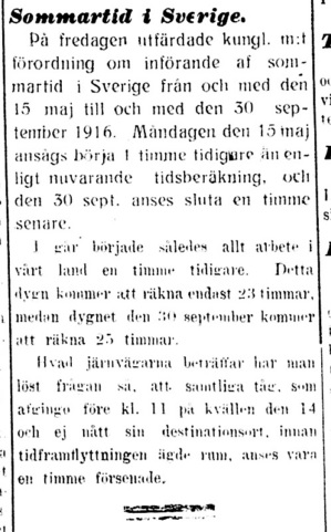 Sommartid, Dalpilen 19160516